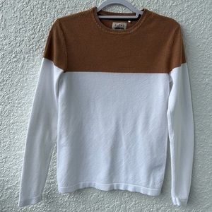 Brown and white long sleeve shirt. Size:small